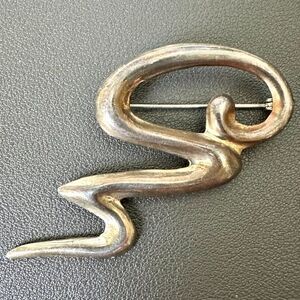 Vintage Mexico Sterling Silver 925 Modernist Brooch Pin